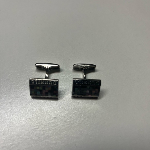Dunhill Silver Mosaic Tile Cuff Links - Picture 5 of 7